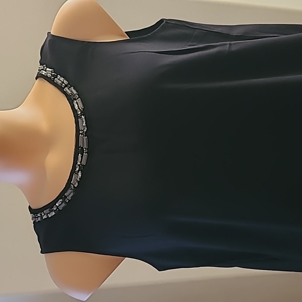 Black bejeweled neckline Fenn Wright Mason blouse size large